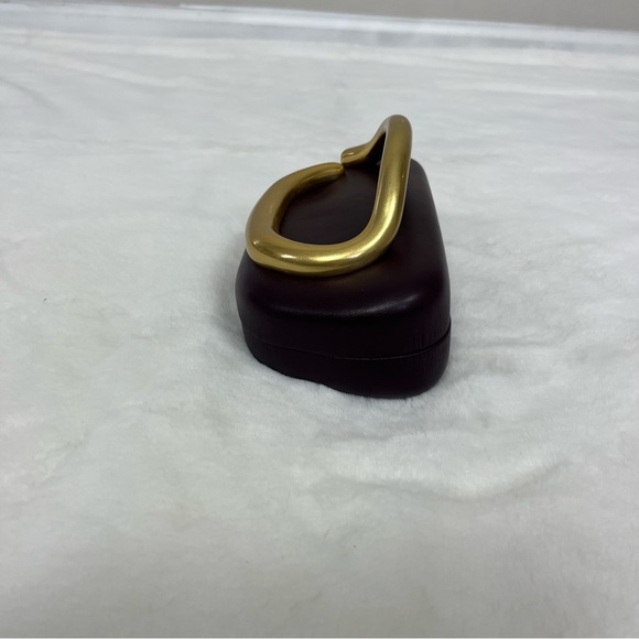 ZARA GOLD CLOSURE BOX CLUTCH IN BURGUNDY - Picture 15 of 16